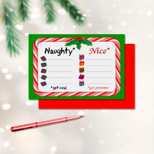 Naughty oder Nice 3,5" x 2,5" Visitenkarte