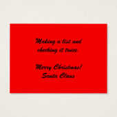 Naughty oder Nice 3,5" x 2,5" Visitenkarte (Rückseite)