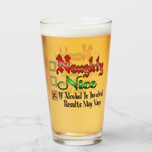 Naughty oder Nice Alcohol Edition Glas (Vorne (Gefüllt))