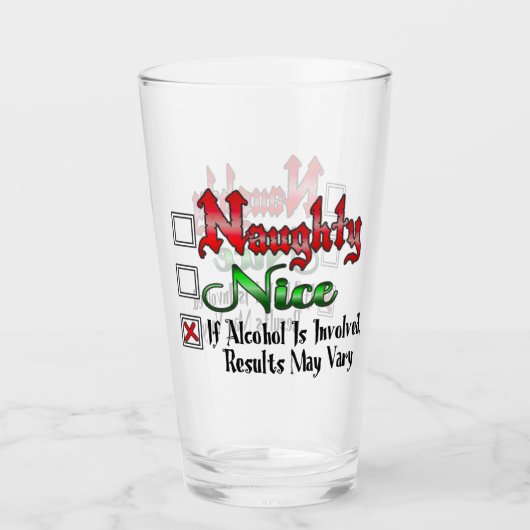 Naughty oder Nice Alcohol Edition Glas (Vorderseite)