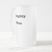 Naughty oder Nice Black lustig Mattglas Bierglas (Vorderseite Links)