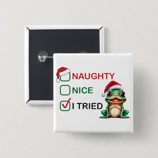 Naughty oder Nice Button (Vorne & Hinten)