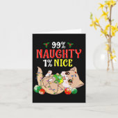 Naughty oder Nice Christmas Cat Funny Spaß 1 Karte (Gelbe Blume)