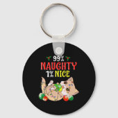 Naughty oder Nice Christmas Cat Funny Spaß 1 Schlüsselanhänger (Vorderseite)