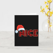 Naughty oder Nice Christmas Couple Buffalo Rot Kar Karte (Gelbe Blume)