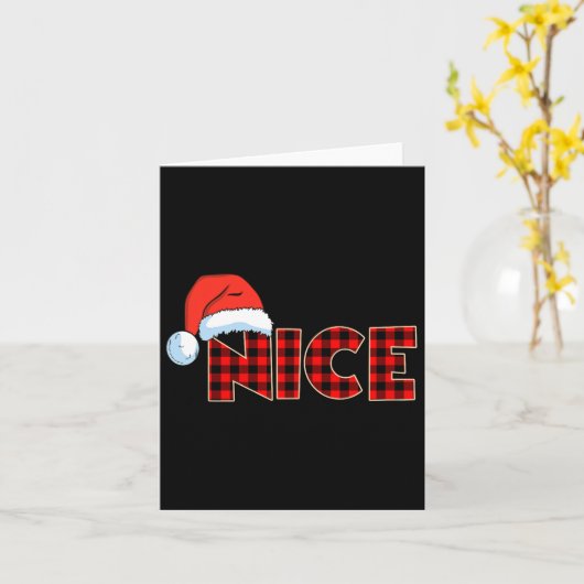 Naughty oder Nice Christmas Couple Buffalo Rot Kar Karte (Gelbe Blume)