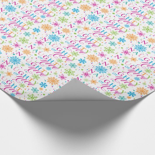 Naughty oder Nice Christmas Geschenkpapier (Ecke)