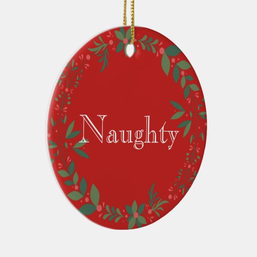 Naughty oder Nice Christmas Keramik Ornament (Rechts)