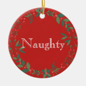 Naughty oder Nice Christmas Keramik Ornament (Vorne)