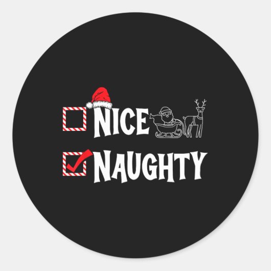 Naughty oder Nice Christmas List Couple Naughty Runder Aufkleber (Vorderseite)