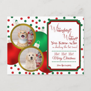 Naughty oder Nice Christmas Notecard Feiertagspostkarte