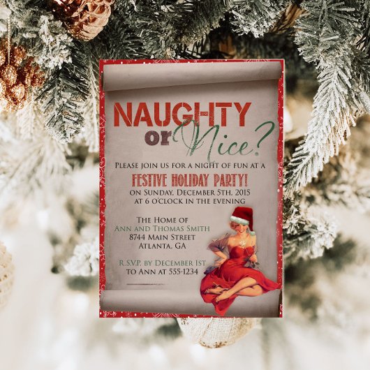 Naughty oder Nice Christmas Party Einladung