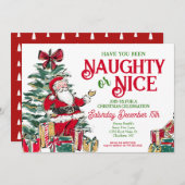 Naughty oder Nice Christmas Party laden Einladung (Vorne/Hinten)