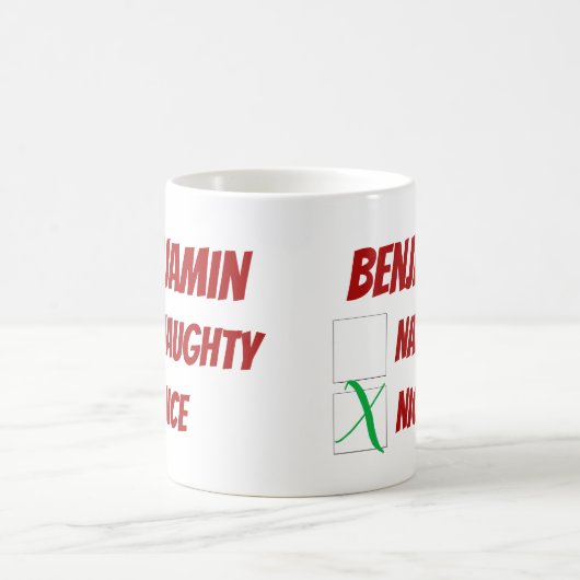 Naughty oder Nice Christmas Personalisiert Kaffeetasse (Mittel)