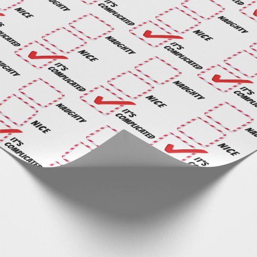 Naughty oder Nice Christmas Spaß Geschenkpapier (Ecke)