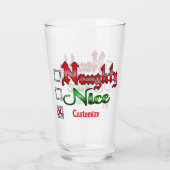 Naughty oder Nice Custom Text Edition Glas (Vorderseite)