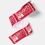 Naughty oder Nice Customizing Farben Weihnachtsban Satinband (Rückseite)
