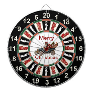 Naughty oder Nice Dart Board Santa Dartscheibe