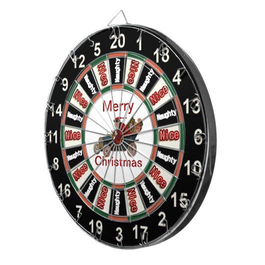 Naughty oder Nice Dart Board Santa Dartscheibe (Vorderseite rechts)