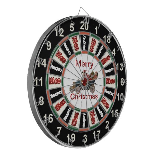 Naughty oder Nice Dart Board Santa Dartscheibe (Vorderseite Links)