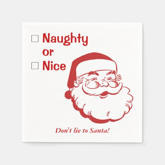 Naughty oder Nice Don't liie to Weihnachten des We Serviette (Vorderseite)