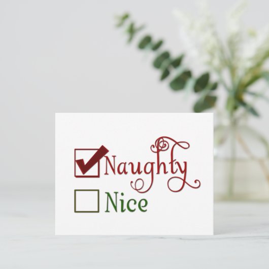 Naughty oder Nice Feiertagskarte (Stehend Vorderseite)
