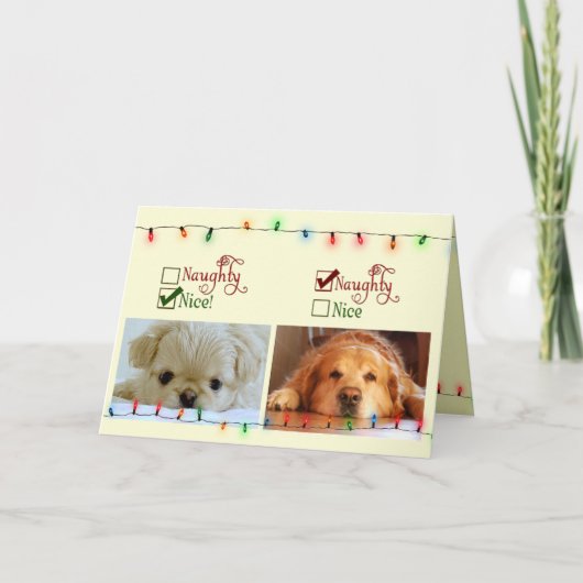 Naughty oder Nice Feiertagskarte (Vorderseite)