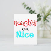 Naughty oder Nice Feiertagspostkarte (Stehend Vorderseite)