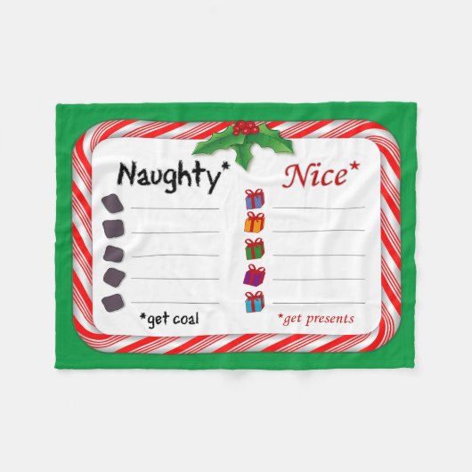 Naughty oder Nice Fleecedecke (Vorderseite (Horizontal))