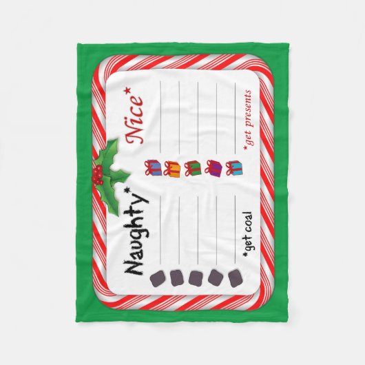 Naughty oder Nice Fleecedecke (Vorderseite)