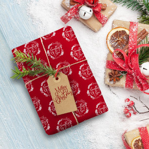 Naughty oder Nice Floral Sprior Muster Weihnachten Geschenkpapier