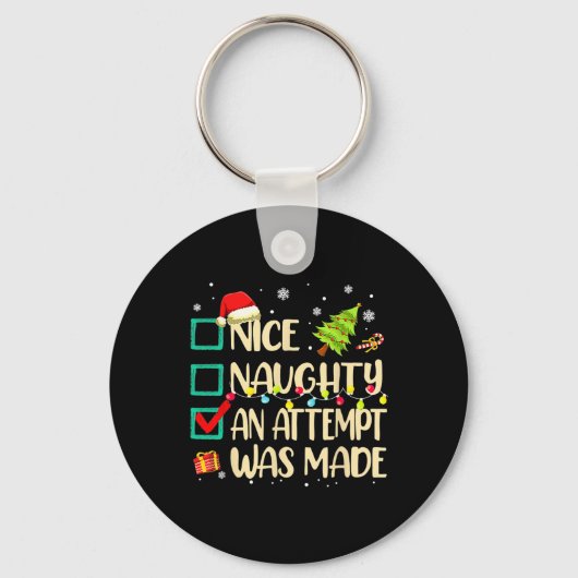 Naughty oder Nice Fun ein Versuch wurde Weihnachte Schlüsselanhänger (Vorderseite)