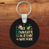 Naughty oder Nice Fun ein Versuch wurde Weihnachte Schlüsselanhänger (Vorderseite)