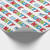 Naughty oder Nice Fun Weihnachtswrapping Papier Geschenkpapier (Ecke)