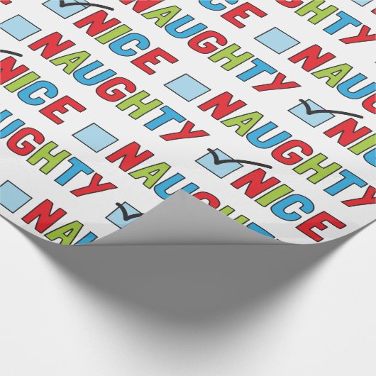 Naughty oder Nice Fun Weihnachtswrapping Papier Geschenkpapier (Ecke)
