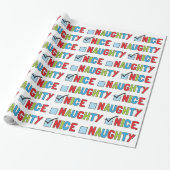 Naughty oder Nice Fun Weihnachtswrapping Papier Geschenkpapier (Ungerollt)