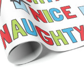 Naughty oder Nice Fun Weihnachtswrapping Papier Geschenkpapier (Rolleneckpunkt)