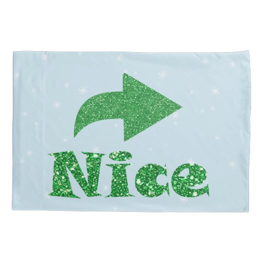 Naughty oder Nice Funny Blauer Weihnachten Kissenbezug (Rückseite-Links)