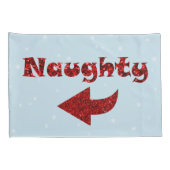 Naughty oder Nice Funny Blauer Weihnachten Kissenbezug (Rückseite-Rechts)