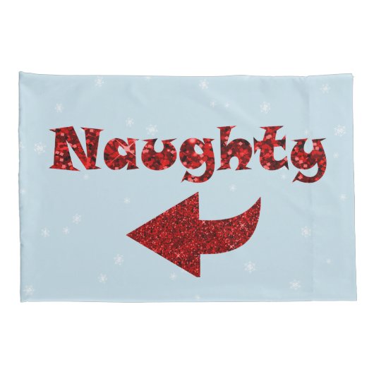 Naughty oder Nice Funny Blauer Weihnachten Kissenbezug (Rückseite-Rechts)