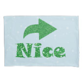 Naughty oder Nice Funny Blauer Weihnachten Kissenbezug (Vorderseite-Links)