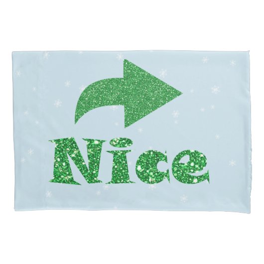 Naughty oder Nice Funny Blauer Weihnachten Kissenbezug (Vorderseite-Links)