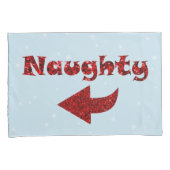 Naughty oder Nice Funny Blauer Weihnachten Kissenbezug (Vorderseite-Rechts)