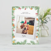 Naughty oder Nice Funny Dog Foto Weihnachten (Stehend Vorderseite)