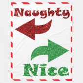 Naughty oder Nice Funny Funny Christmas Fleecedecke (Vorderseite)