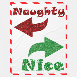 Naughty oder Nice Funny Funny Christmas Fleecedecke