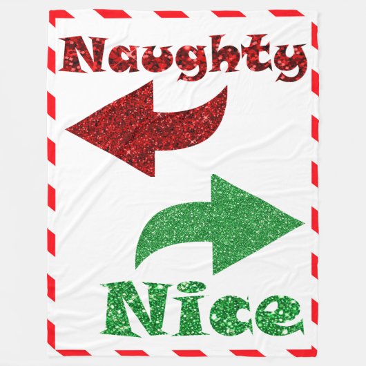 Naughty oder Nice Funny Funny Christmas Fleecedecke (Vorderseite)