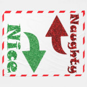 Naughty oder Nice Funny Funny Christmas Fleecedecke (Vorderseite (Horizontal))