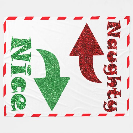 Naughty oder Nice Funny Funny Christmas Fleecedecke (Vorderseite (Horizontal))
