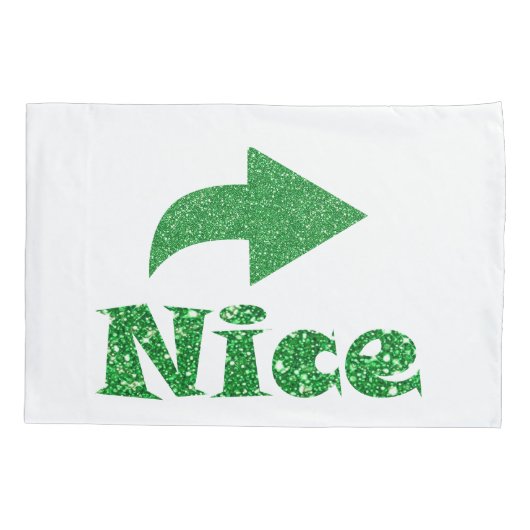 Naughty oder Nice Funny Funny Christmas Kissenbezug (Rückseite-Links)